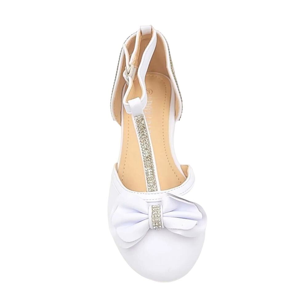 AXZ Adorababy Youth Girls T-Strap D'orsay Ballet Flats Size US 3 White BA0058 - Picture 4 of 5